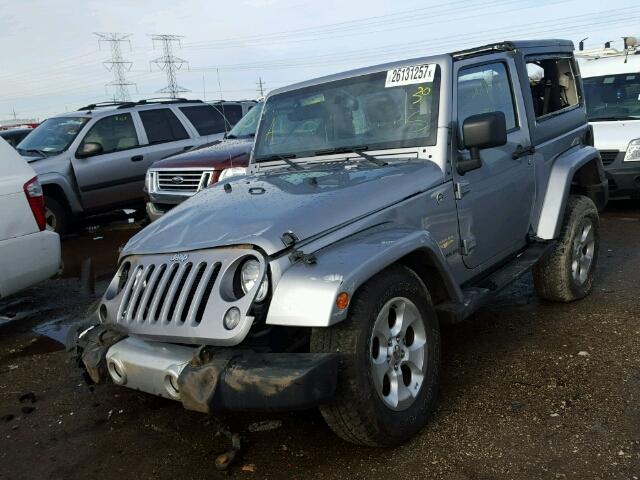 1C4GJWBG8EL109336 - 2014 JEEP WRANGLER S SILVER photo 2