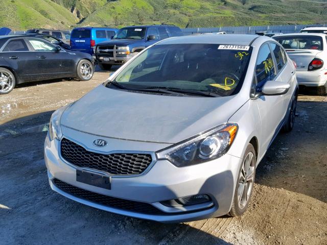 KNAFX4A86E5114335 - 2014 KIA FORTE EX SILVER photo 2