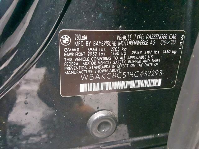 WBAKC8C51BC432293 - 2011 BMW ALPINA B7 BLACK photo 10