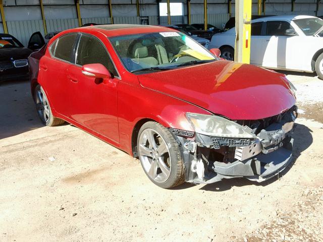 JTHBF5C23B5150044 - 2011 LEXUS IS 250 RED photo 1