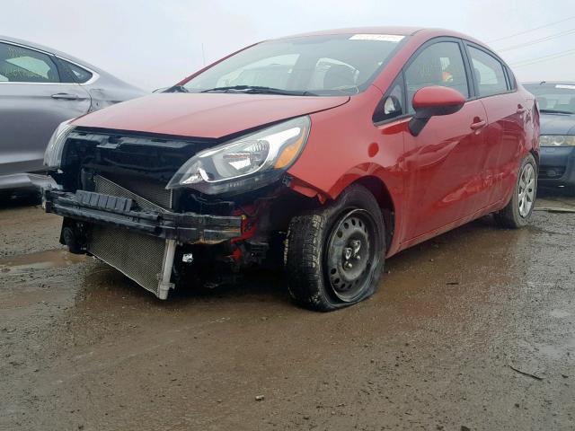 KNADM4A31D6300667 - 2013 KIA RIO LX RED photo 2