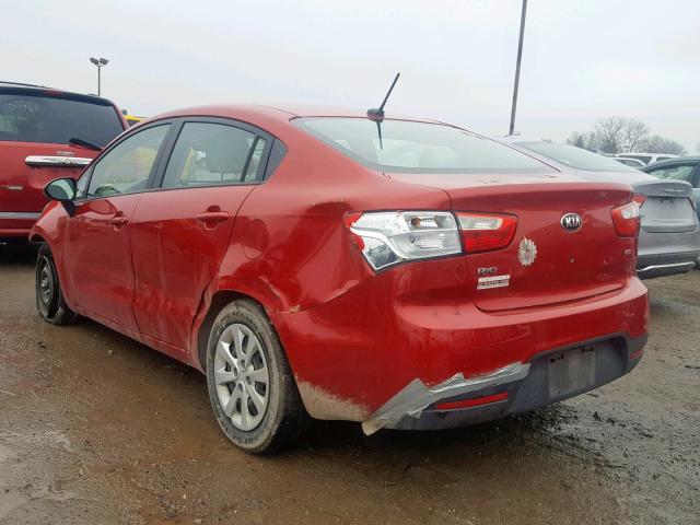 KNADM4A31D6300667 - 2013 KIA RIO LX RED photo 3