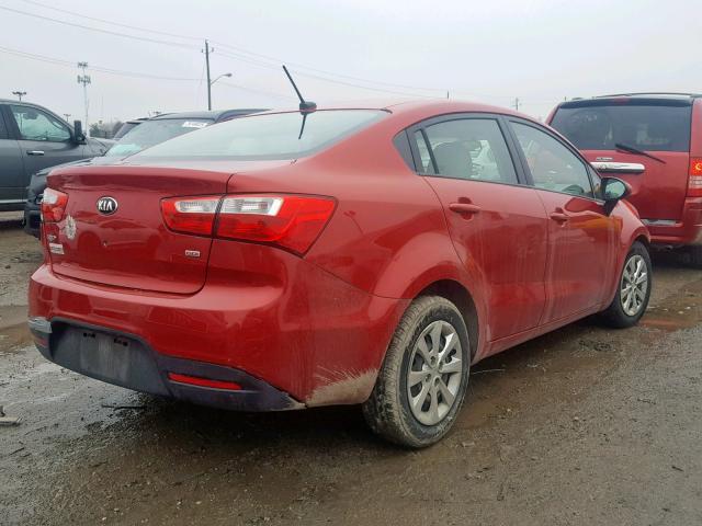 KNADM4A31D6300667 - 2013 KIA RIO LX RED photo 4