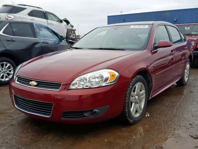 2G1WC57M091253997 - 2009 CHEVROLET IMPALA 2LT RED photo 2