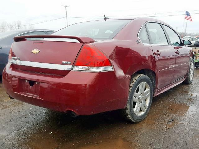 2G1WC57M091253997 - 2009 CHEVROLET IMPALA 2LT RED photo 4