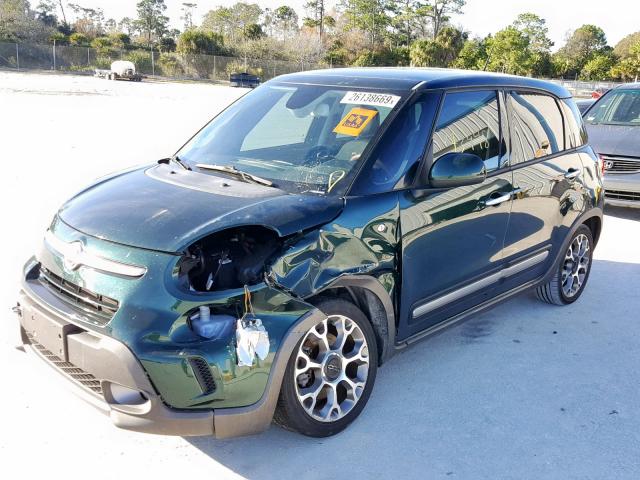 ZFBCFADH3EZ009122 - 2014 FIAT 500L TREKK GREEN photo 2