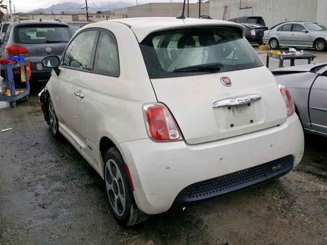 3C3CFFGE2FT549747 - 2015 FIAT 500 ELECTR WHITE photo 3