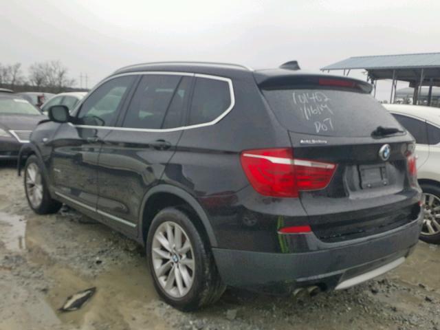 5UXWX5C53BL711833 - 2011 BMW X3 XDRIVE2 BLACK photo 3