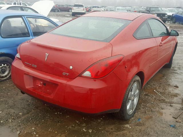 1G2ZH158364199894 - 2006 PONTIAC G6 GT RED photo 4