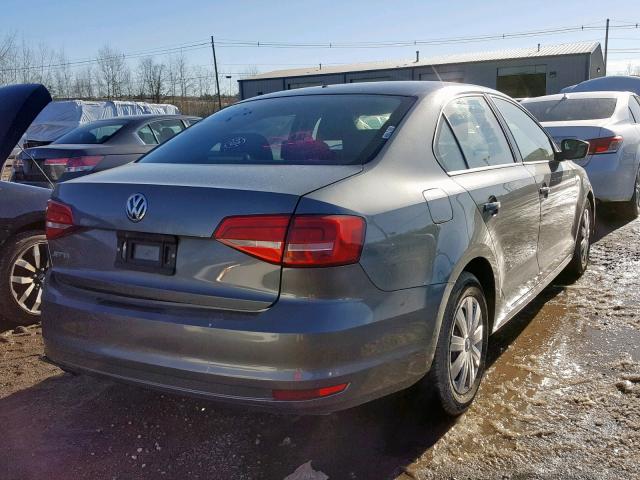 3VW2K7AJ8FM401365 - 2015 VOLKSWAGEN JETTA BASE Մոխրագույն լուսանկար 4