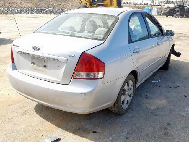 KNAFE121775380889 - 2007 KIA SPECTRA EX SILVER photo 4