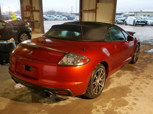 4A37L2EF0BE003028 - 2011 MITSUBISHI ECLIPSE SP RED photo 4