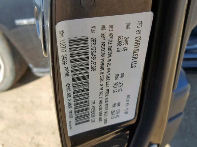 2B3LA73W48H151306 - 2008 DODGE CHARGER SR BLACK photo 10