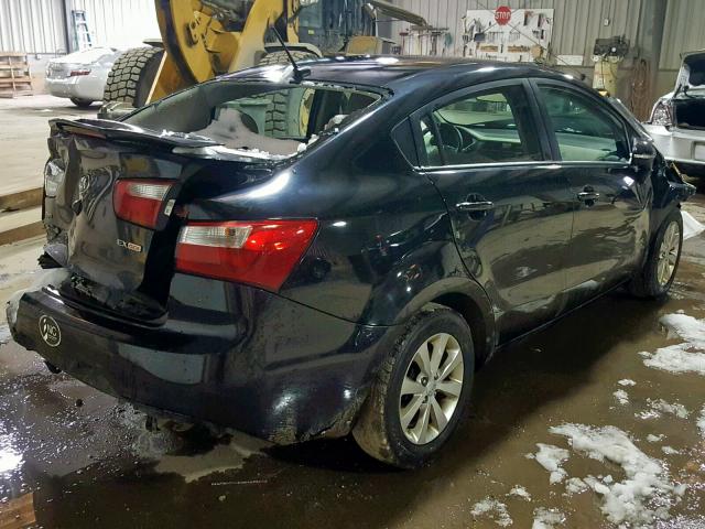 KNADN4A33D6296022 - 2013 KIA RIO EX BLACK photo 4