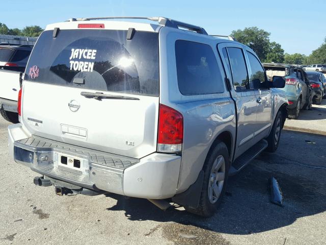 5N1AA08A34N735588 - 2004 NISSAN ARMADA SE SILVER photo 4