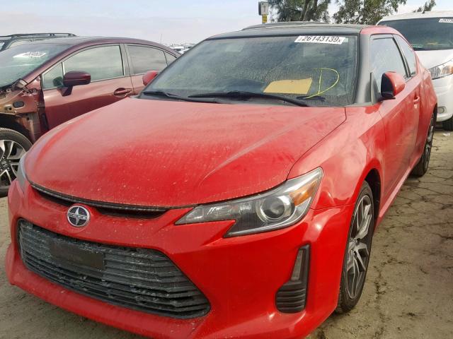 JTKJF5C79FJ001233 - 2015 TOYOTA SCION TC RED photo 2