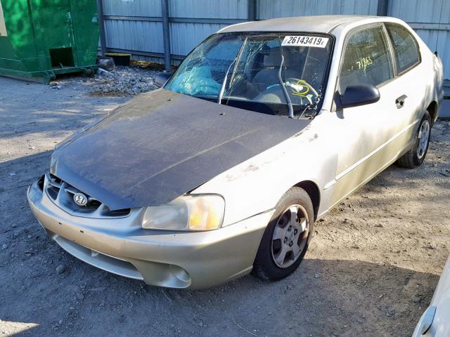 KMHCG35G4YU030473 - 2000 HYUNDAI ACCENT GS GOLD photo 2