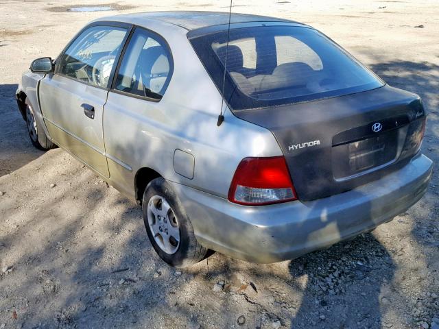 KMHCG35G4YU030473 - 2000 HYUNDAI ACCENT GS GOLD photo 3