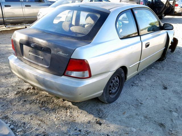 KMHCG35G4YU030473 - 2000 HYUNDAI ACCENT GS GOLD photo 4