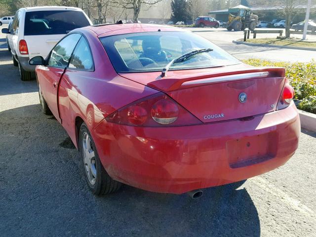 1ZWFT61L2Y5632440 - 2000 MERCURY COUGAR V6 RED photo 3