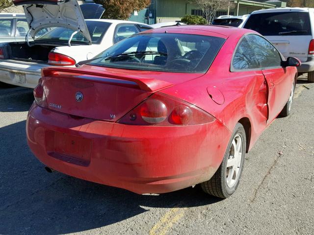 1ZWFT61L2Y5632440 - 2000 MERCURY COUGAR V6 RED photo 4