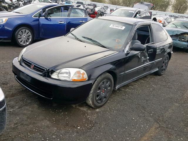 2HGEJ6441WH104330 - 1998 HONDA CIVIC DX BLACK photo 2