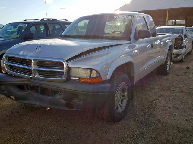 1D7GL12K54S599102 - 2004 DODGE DAKOTA SXT SILVER photo 2