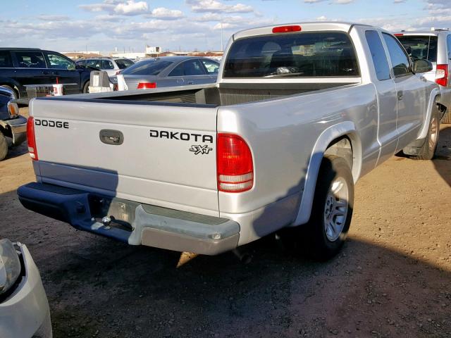 1D7GL12K54S599102 - 2004 DODGE DAKOTA SXT SILVER photo 4