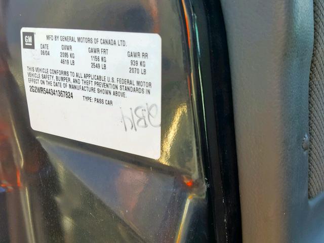 2G2WR544341367824 - 2004 PONTIAC GRAND PRIX BLACK photo 10