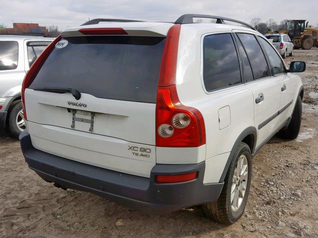 YV1CZ91HX41091672 - 2004 VOLVO XC90 T6 WHITE photo 4