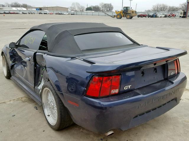1FAFP45X73F313329 - 2003 FORD MUSTANG GT BLUE photo 3