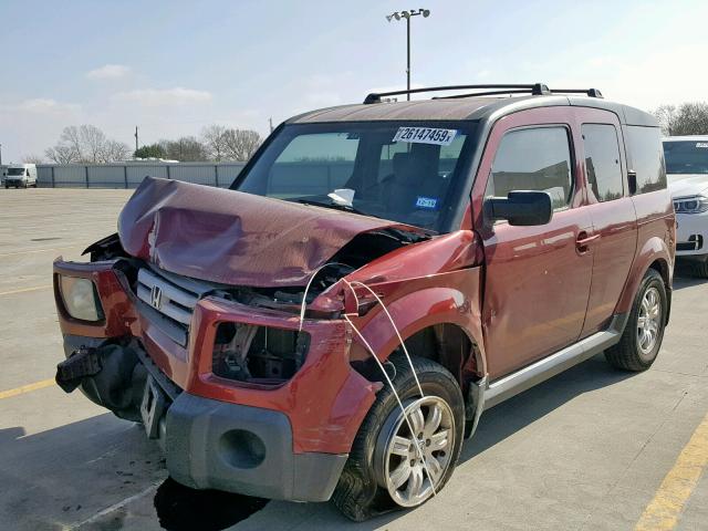 5J6YH18778L011939 - 2008 HONDA ELEMENT EX RED photo 2