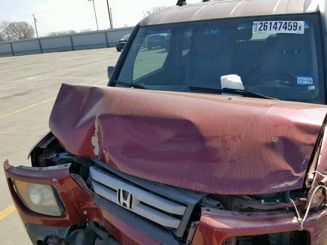 5J6YH18778L011939 - 2008 HONDA ELEMENT EX RED photo 7