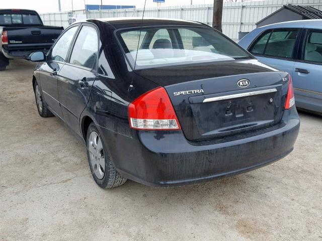 KNAFE122385503677 - 2008 KIA SPECTRA EX BLACK photo 3