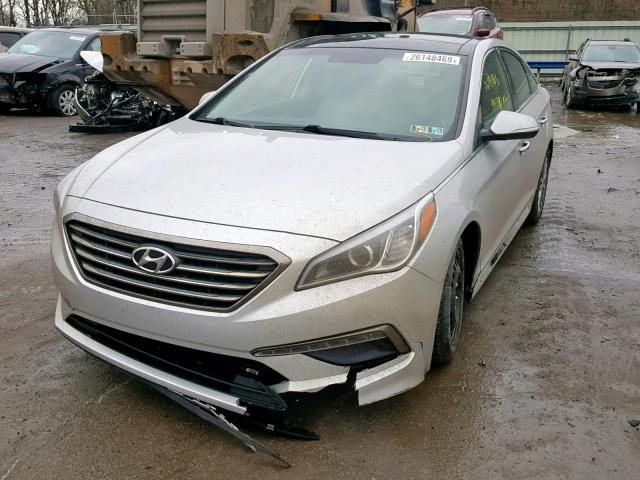 5NPE34AF2FH015070 - 2015 HYUNDAI SONATA SPO SILVER photo 2