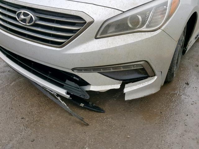 5NPE34AF2FH015070 - 2015 HYUNDAI SONATA SPO SILVER photo 9