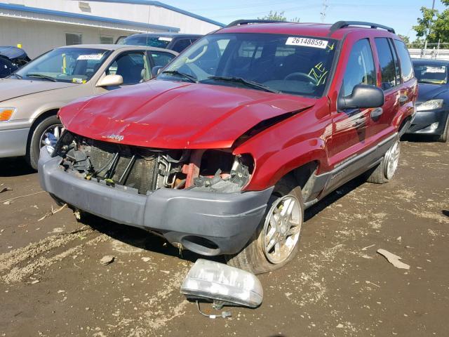 1J4GX48N24C362802 - 2004 JEEP GRAND CHER RED photo 2