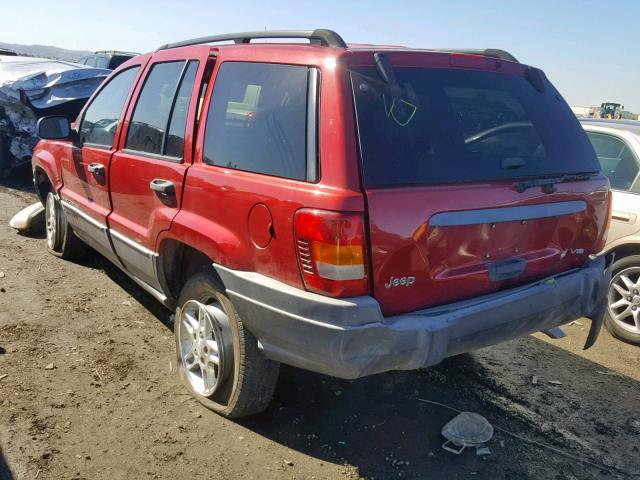 1J4GX48N24C362802 - 2004 JEEP GRAND CHER RED photo 3