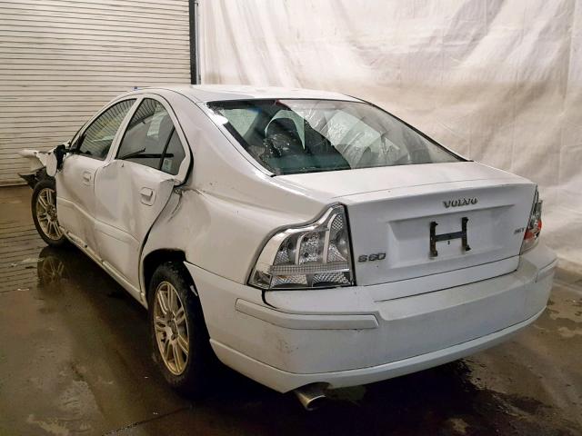 YV1RS592172611831 - 2007 VOLVO S60 2.5T WHITE photo 3