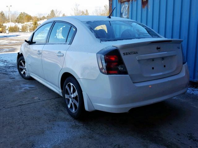 3N1AB6AP8CL702655 - 2012 NISSAN SENTRA 2.0 WHITE photo 3