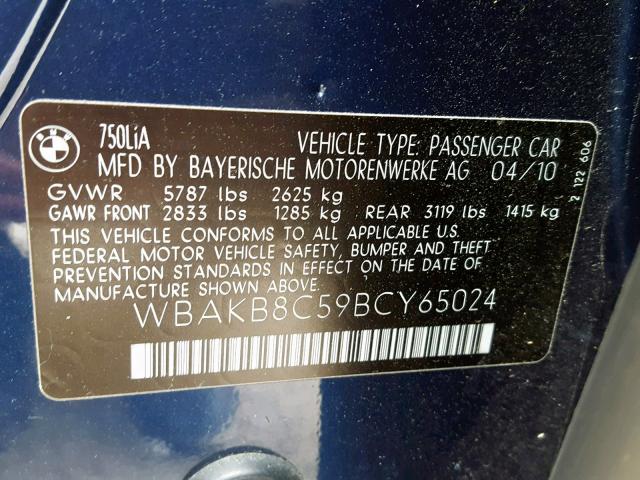 WBAKB8C59BCY65024 - 2011 BMW ALPINA B7 Blau Foto 10