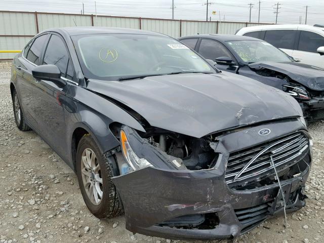 3FA6P0G78FR150610 - 2015 FORD FUSION S GRAY photo 1