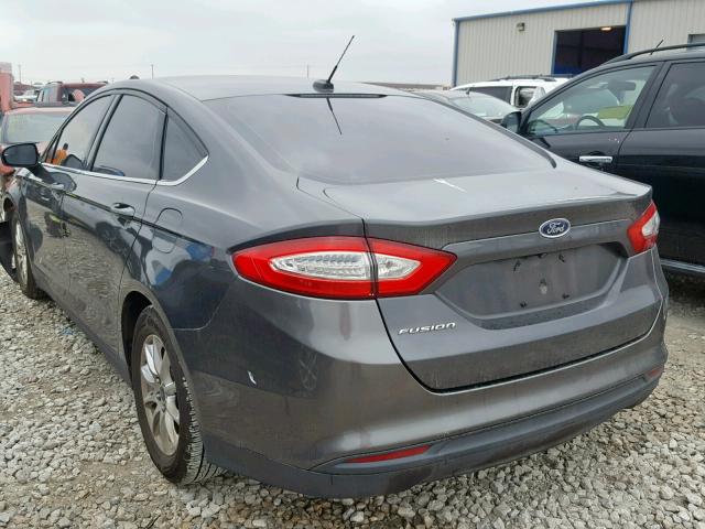 3FA6P0G78FR150610 - 2015 FORD FUSION S GRAY photo 3