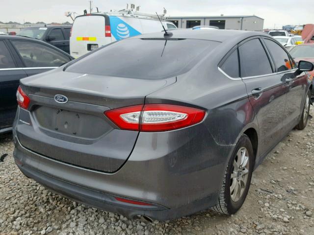 3FA6P0G78FR150610 - 2015 FORD FUSION S GRAY photo 4