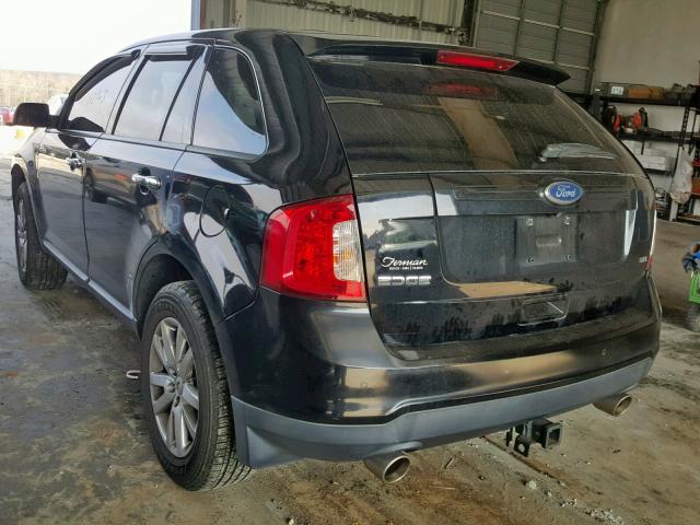 2FMDK3JC4BBB46758 - 2011 FORD EDGE SEL BLACK photo 3