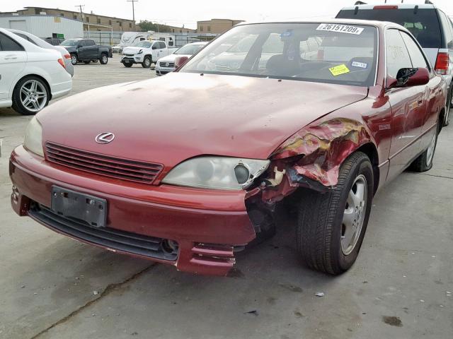 JT8GK13T5R0049646 - 1994 LEXUS ES 300 RED photo 2