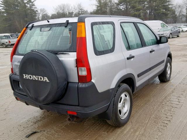 JHLRD68484C017285 - 2004 HONDA CR-V LX SILVER photo 4