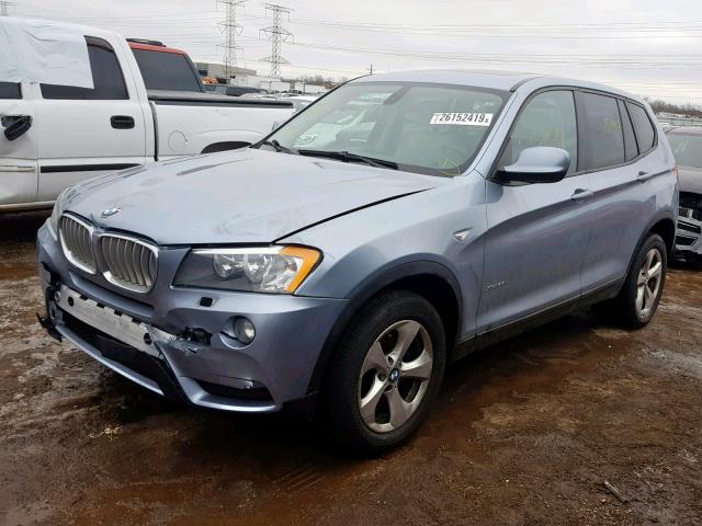 5UXWX5C54BL708911 - 2011 BMW X3 XDRIVE2 BLUE photo 2