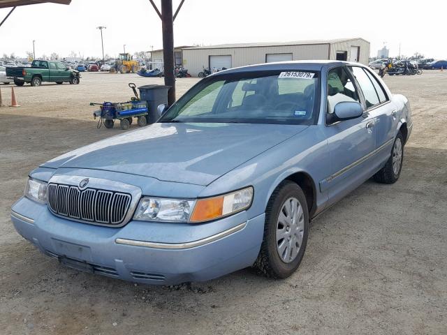 2MEFM74W4XX735421 - 1999 MERCURY GRAND MARQ BLUE photo 2