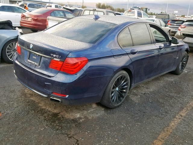 WBAKA8C53BCY36654 - 2011 BMW 750I BLUE photo 4